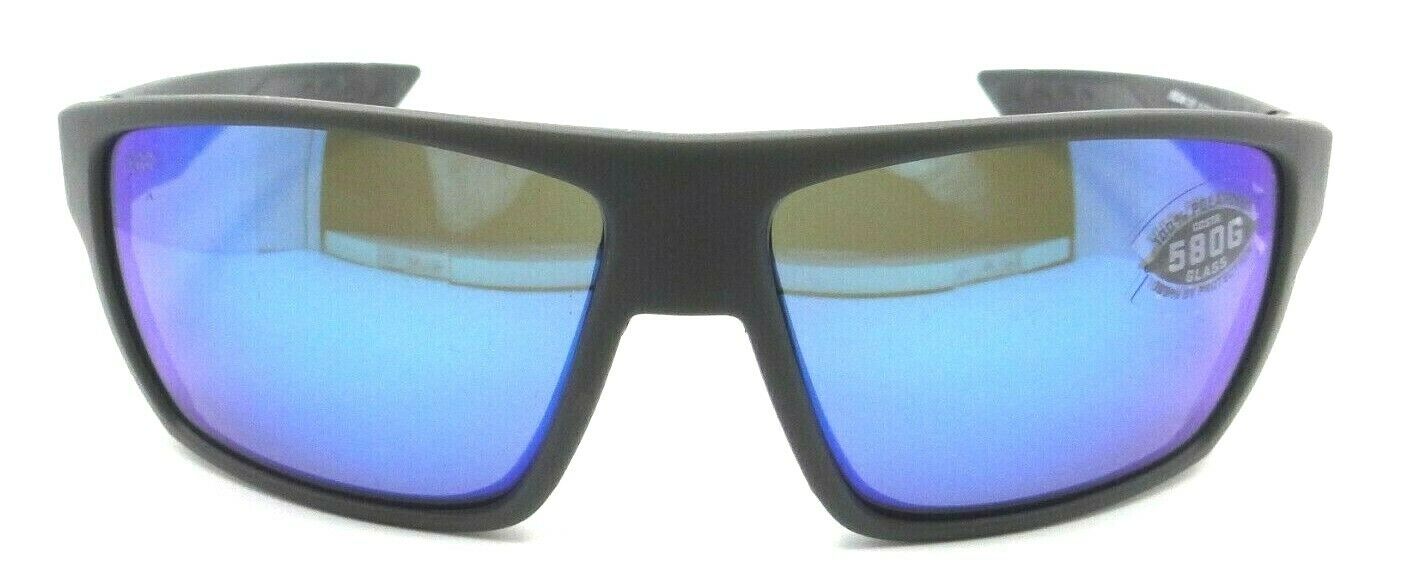 Costa Del Mar Sunglasses Bloke 61-14-124 Matte Gray Mt Black / Blue Mirror 580G-097963554336-classypw.com-2
