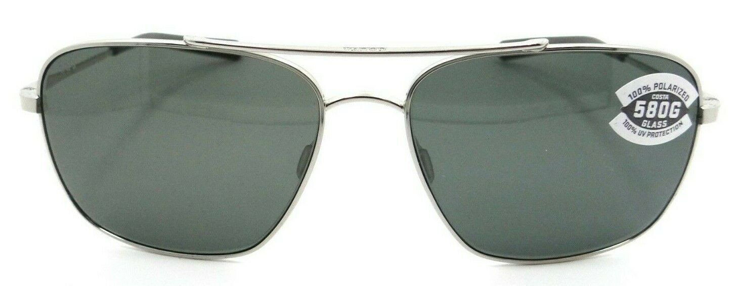 Costa Del Mar Sunglasses Canaveral 59-15-138 Shiny Palladium / Gray 580G Glass-0097963664035-classypw.com-2