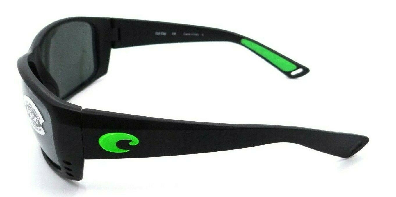 Costa Del Mar Gafas De Sol Cat Cay Negro Mate Logotipo Verde/ Gris Plata Espejo 580G