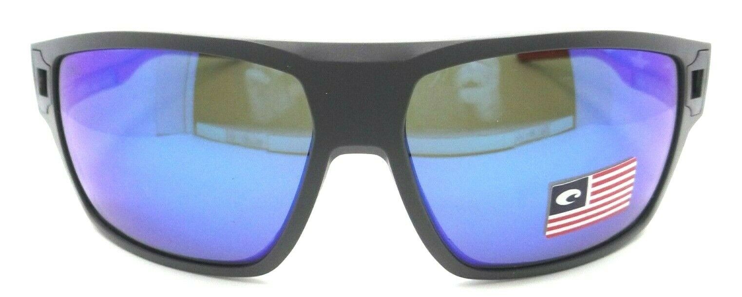 Costa Del Mar Sunglasses Diego 62-14-113 Matte USA Gray / Blue Mirror 580G Glass-0097963855792-classypw.com-2