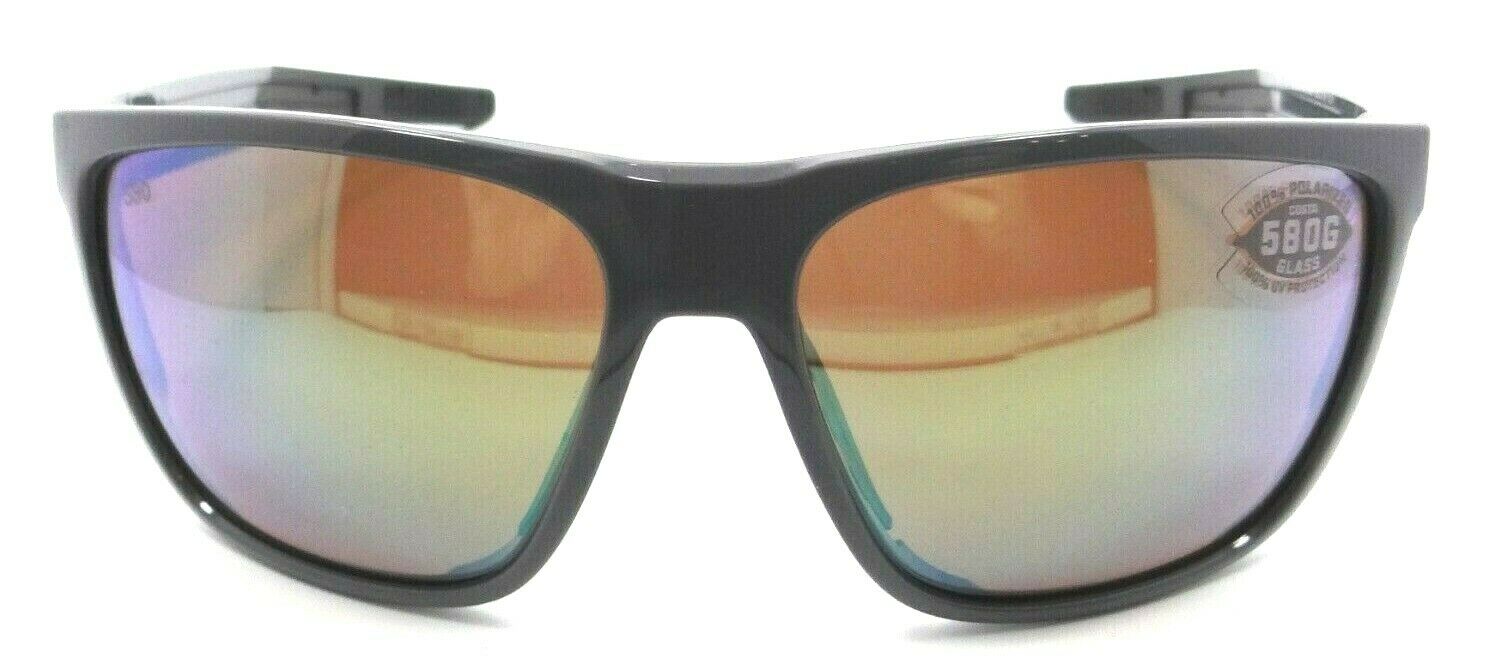Costa Del Mar Sunglasses Ferg XL 62-16-130 Shiny Gray / Green Mirror 580G Glass-097963874298-classypw.com-2