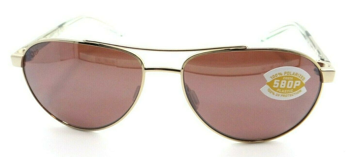Costa Del Mar Sunglasses Fernandina 57-15-132 Shiny Gold / Silver Mirror 580P-0097963819954-classypw.com-2