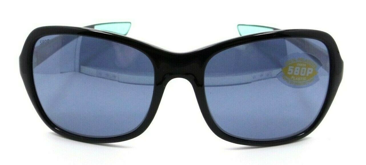 Costa Del Mar Sunglasses Kare Shiny Black + Mint Logos / Gray Silver Mirror 580P-097963666954-classypw.com-2