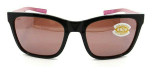 Costa Del Mar Sunglasses Panga Shiny Black Crystal Fuchsia / Silver Mirror 580P