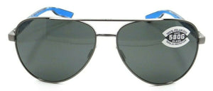 Costa Del Mar Sunglasses Peli 57-14-140 Brushed Gunmetal / Gray 580G Glass