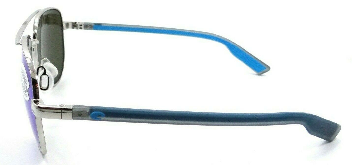 Costa Del Mar Sunglasses Peli 57-14-140 Shiny Silver / Blue Mirror 580G Glass-0097963844499-classypw.com-3