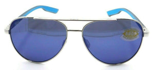 Costa Del Mar Sunglasses Peli 57-14-140 Shiny Silver / Blue Mirror 580P