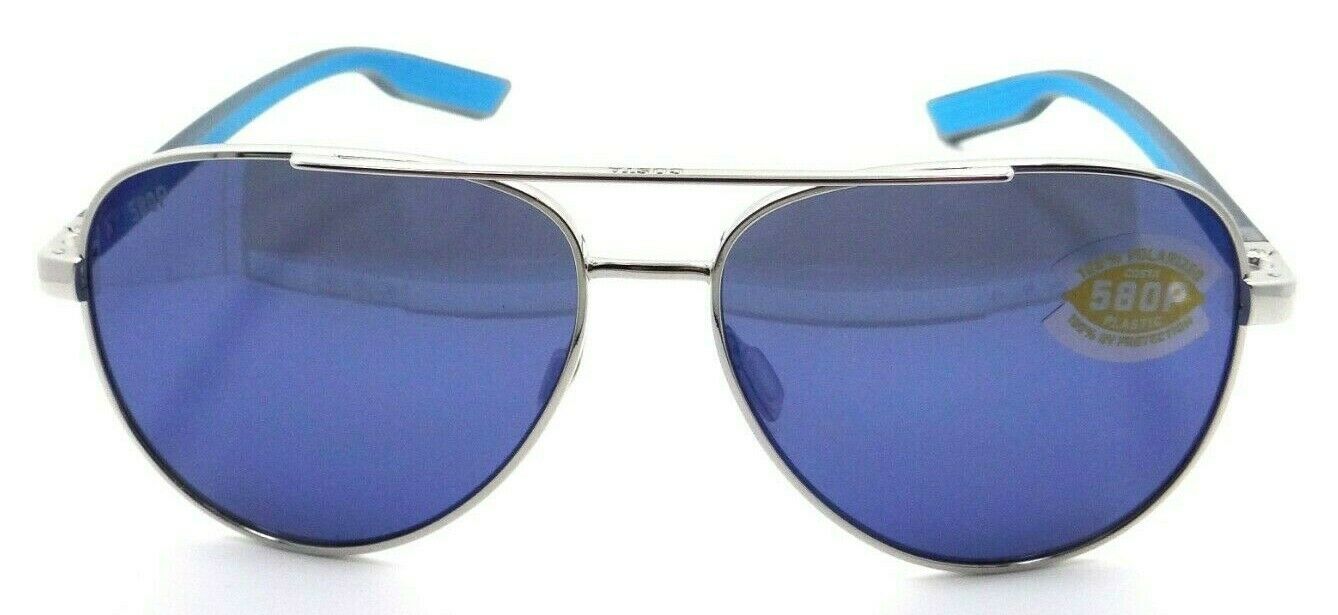 Costa Del Mar Sunglasses Peli 57-14-140 Shiny Silver / Blue Mirror 580P-0097963844529-classypw.com-2