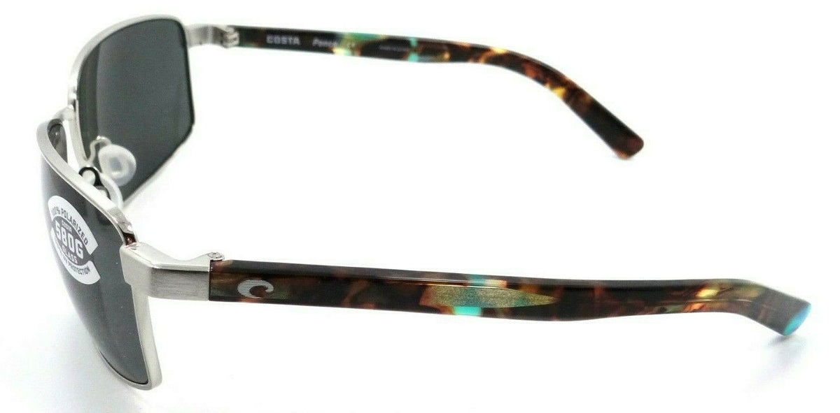 Costa Del Mar Sunglasses Ponce 63-15-130 Brushed Silver / Gray 580G Glass-097963820561-classypw.com-3