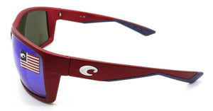Costa Del Mar Sunglasses Reefton 64-15-112 Matte USA Red / Blue Mirror 580G