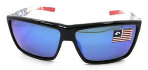 Costa Del Mar Sunglasses Rinconcito 60-12-135 Shiny USA Black / Blue Mirror 580G