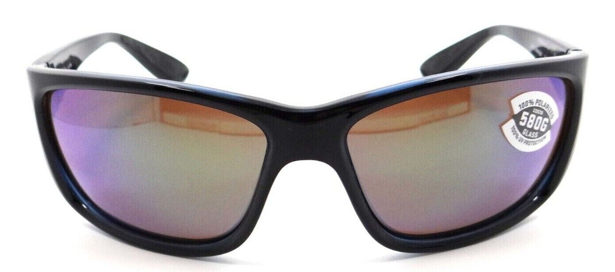 Costa Del Mar Sunglasses Tasman Sea 63-15-129 Shiny Black / Green Mirror 580G-97963556484-classypw.com-2