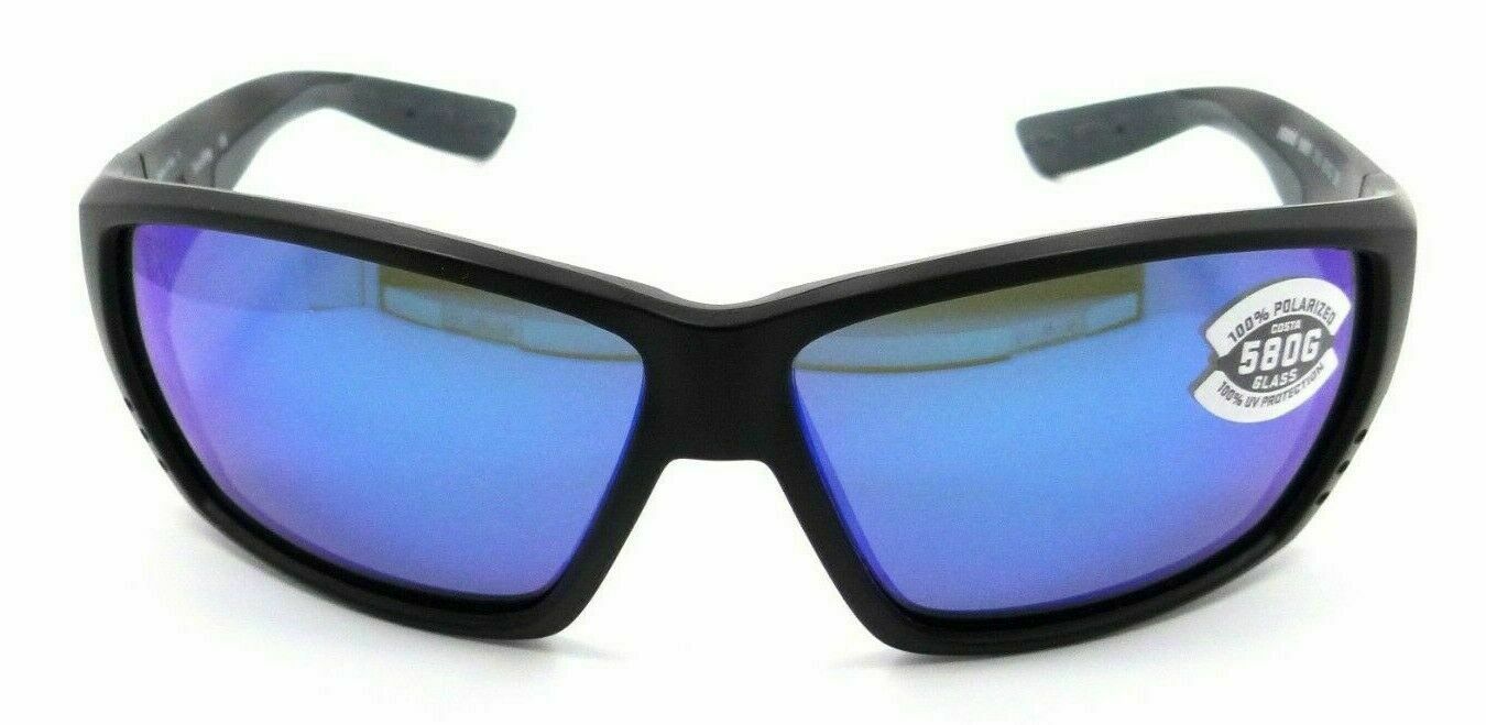 Costa Del Mar Sunglasses Tuna Alley 62-11-125 Matte Black/Blue Mirror 580G Glass