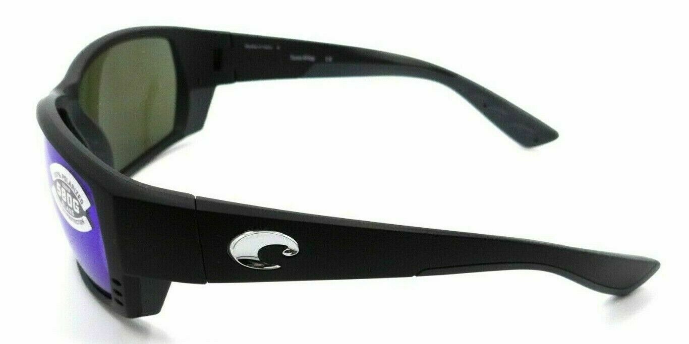 Costa Del Mar Sunglasses Tuna Alley 62-11-125 Matte Black/Blue Mirror 580G Glass