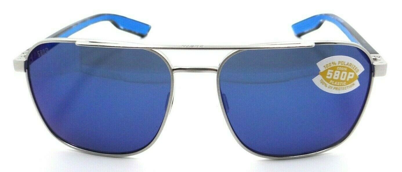 Costa Del Mar Sunglasses Wader 58-16-140 Brushed Silver / Blue Mirror 580P-0097963844956-classypw.com-2