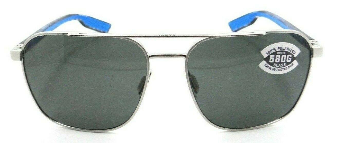 Costa Del Mar Sunglasses Wader 58-16-140 Brushed Silver / Gray 580G Glass-097963844918-classypw.com-2