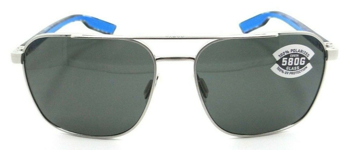 Costa Del Mar Sunglasses Wader 58-16-140 Brushed Silver / Gray 580G Glass-097963844918-classypw.com-2