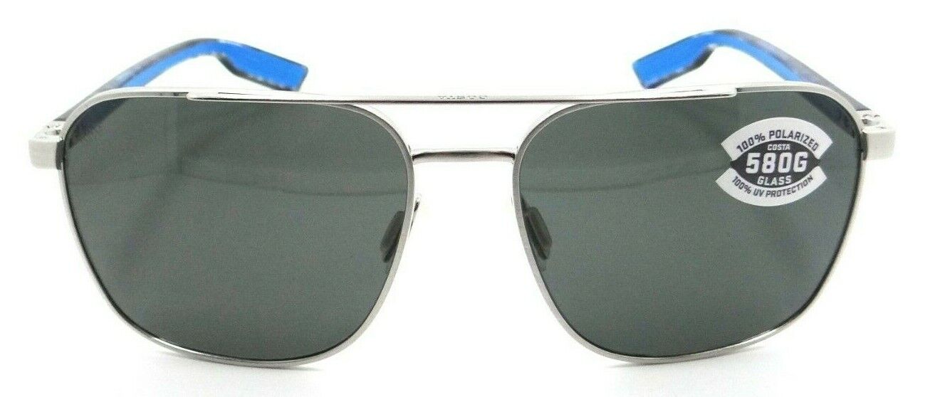 Costa Del Mar Sunglasses Wader 58-16-140 Brushed Silver / Gray 580G Glass-097963844918-classypw.com-2