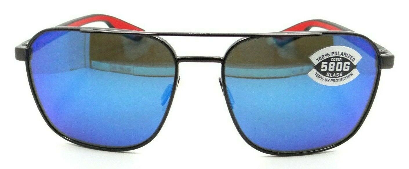 Costa Del Mar Sunglasses Wader 58-16-140 Shiny Dark Gunmetal / Blue Mirror 580G-0097963845045-classypw.com-2