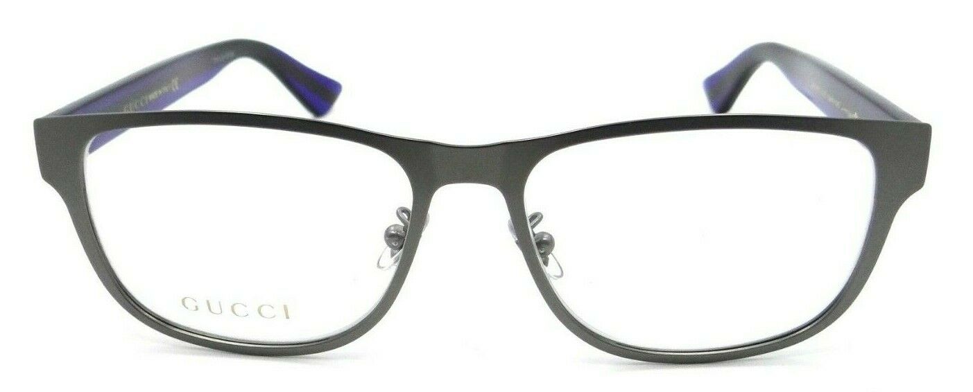 Gucci Eyeglasses Frames GG0007O 003 55-16-145 Ruthenium Blue Made in Italy-889652047447-classypw.com-1