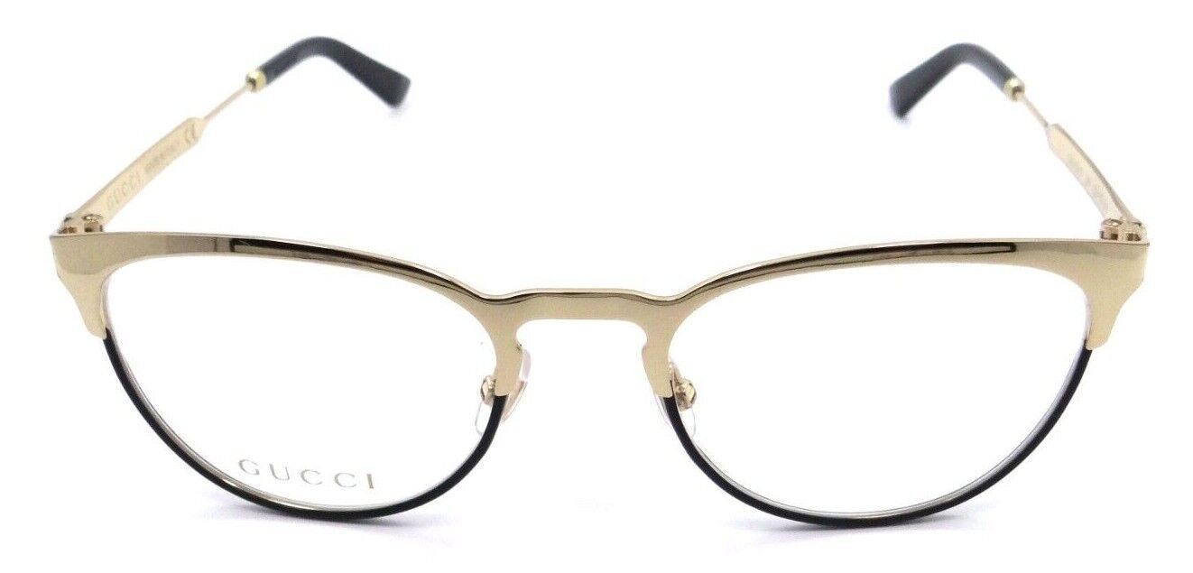 Gucci Eyeglasses Frames GG0134O 001 52-19-140 Gold / Black Made in Italy-889652076928-classypw.com-1