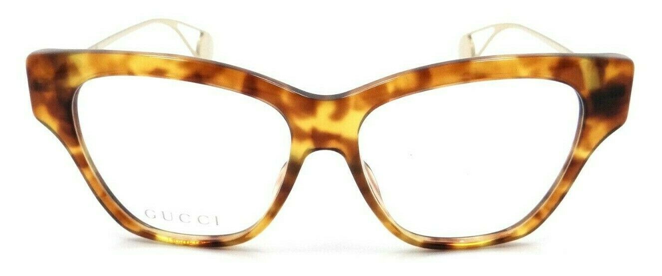 Gucci Eyeglasses Frames GG0438O 002 52-14-140 Havana / Gold Made in Italy-889652200965-classypw.com-1
