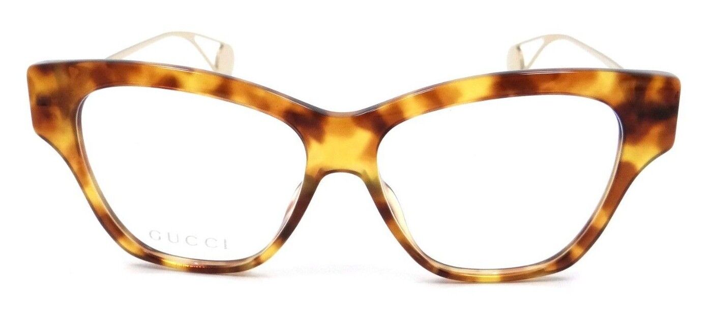 Gucci Eyeglasses Frames GG0438O 002 52-14-140 Havana / Gold Made in Italy-889652200965-classypw.com-1