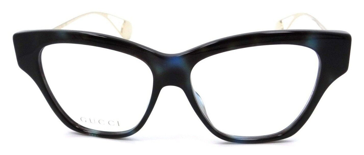 Gucci Eyeglasses Frames GG0438O 003 52-14-140 Blue Havana / Gold Made in Italy-889652200651-classypw.com-2