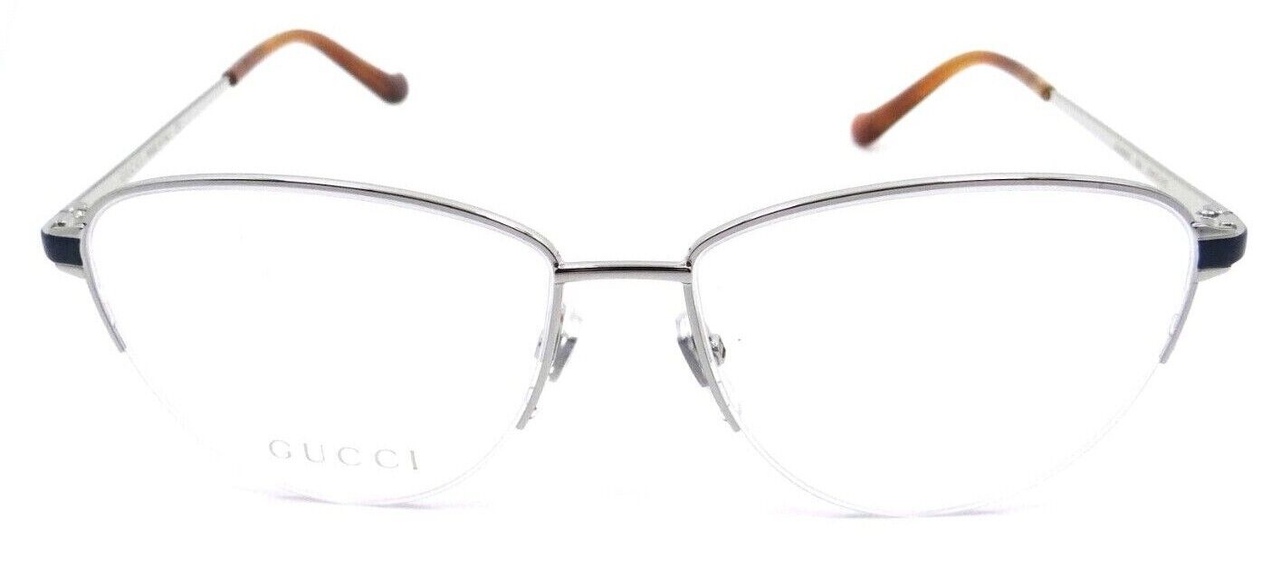 Gucci Eyeglasses Frames GG0580O 004 55-15-145 Silver / Green Made in Italy-889652257778-classypw.com-1