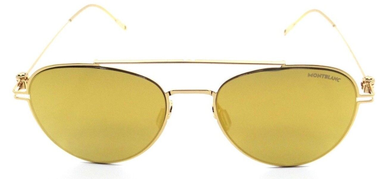 Montblanc Sunglasses MB0001S 003 54-19-145 Gold / Gold Mirror Made in Italy-889652208787-classypw.com-2