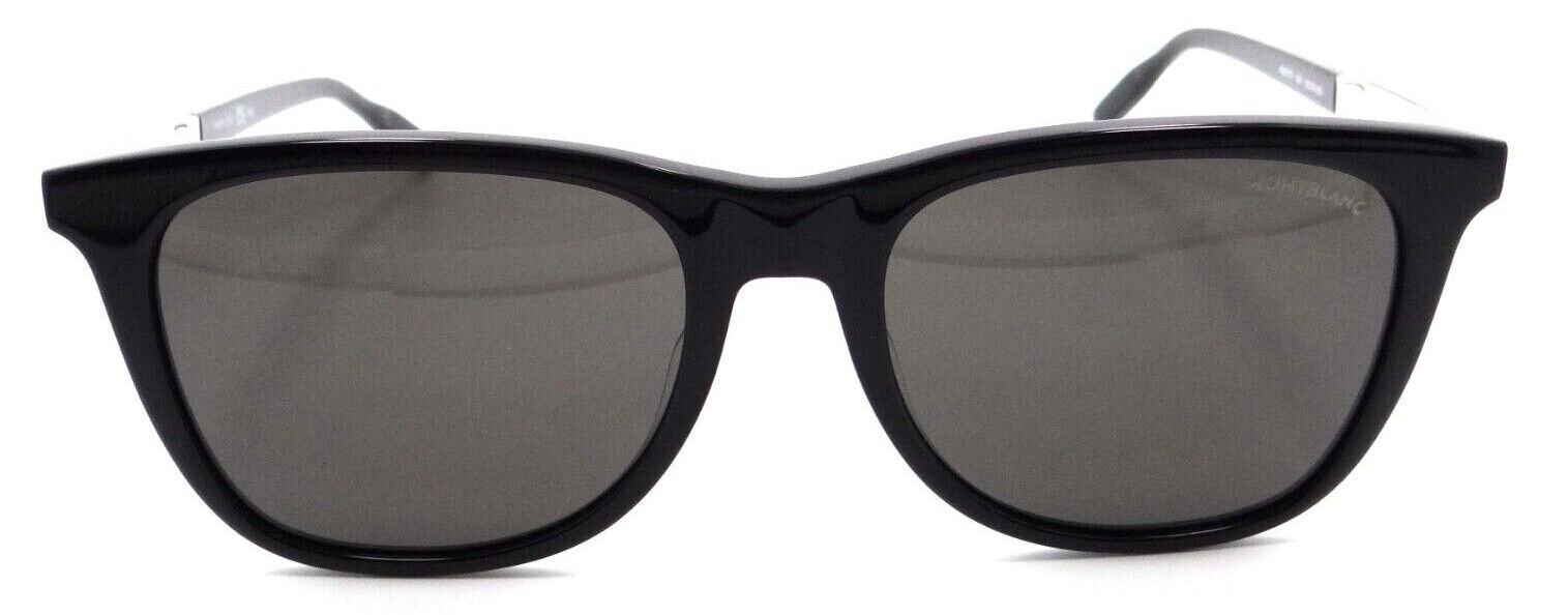 Montblanc Sunglasses MB0017S 006 55-19-150 Black - Silver / Grey Made in Italy-889652229096-classypw.com-2