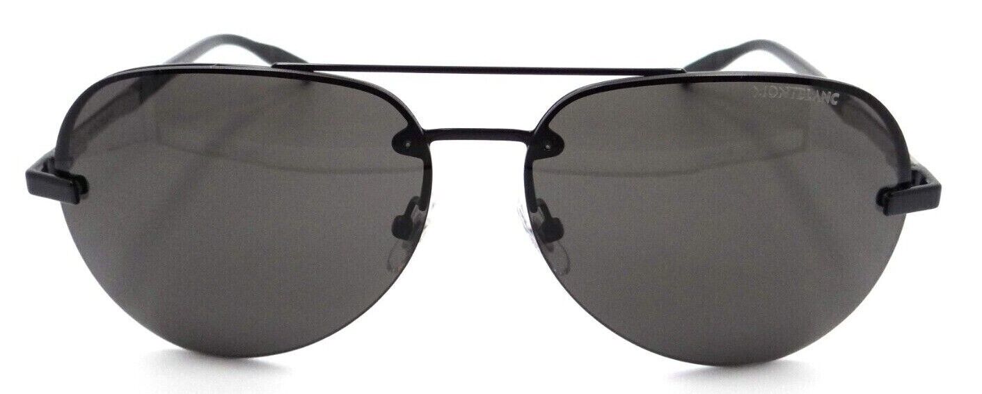 Montblanc Sunglasses MB0018S 005 62-14-150 Black - Silver / Grey Made in Italy-889652229133-classypw.com-2