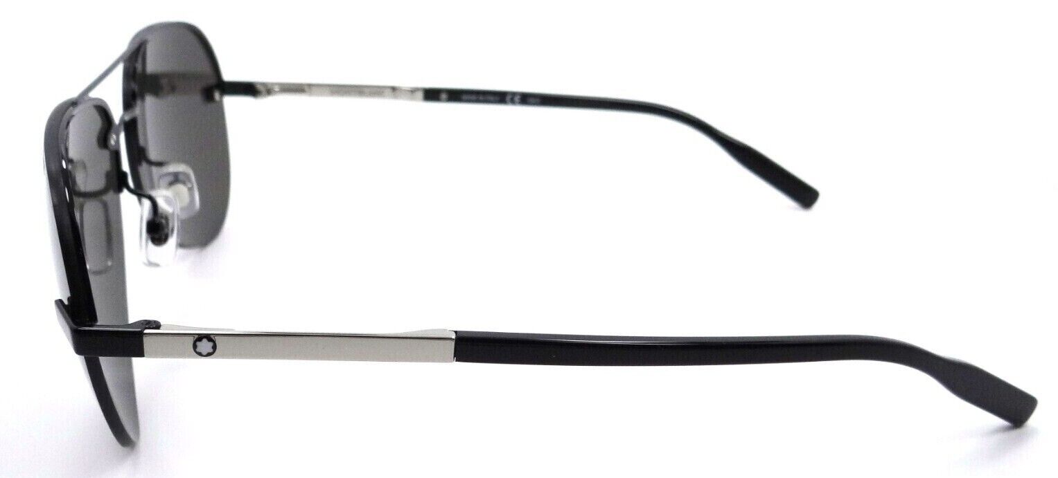 Montblanc Sunglasses MB0018S 005 62-14-150 Black - Silver / Grey Made in Italy-889652229133-classypw.com-3