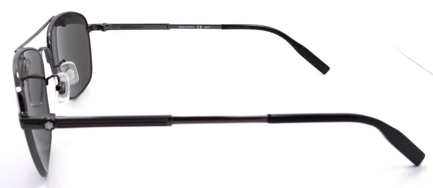 Montblanc Sunglasses MB0026S 006 61-16-150 Ruthenium / Grey Made in Italy-889652229225-classypw.com-3