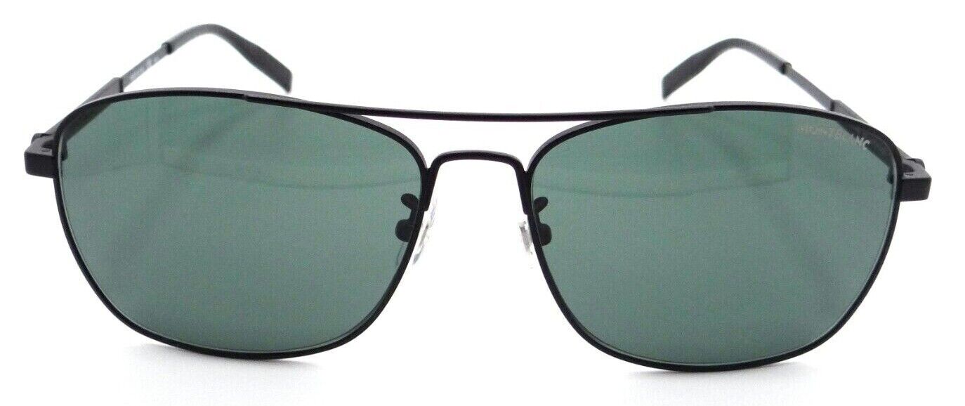 Montblanc Sunglasses MB0026S 007 61-16-150 Black / Green Made in Italy-889652229232-classypw.com-1