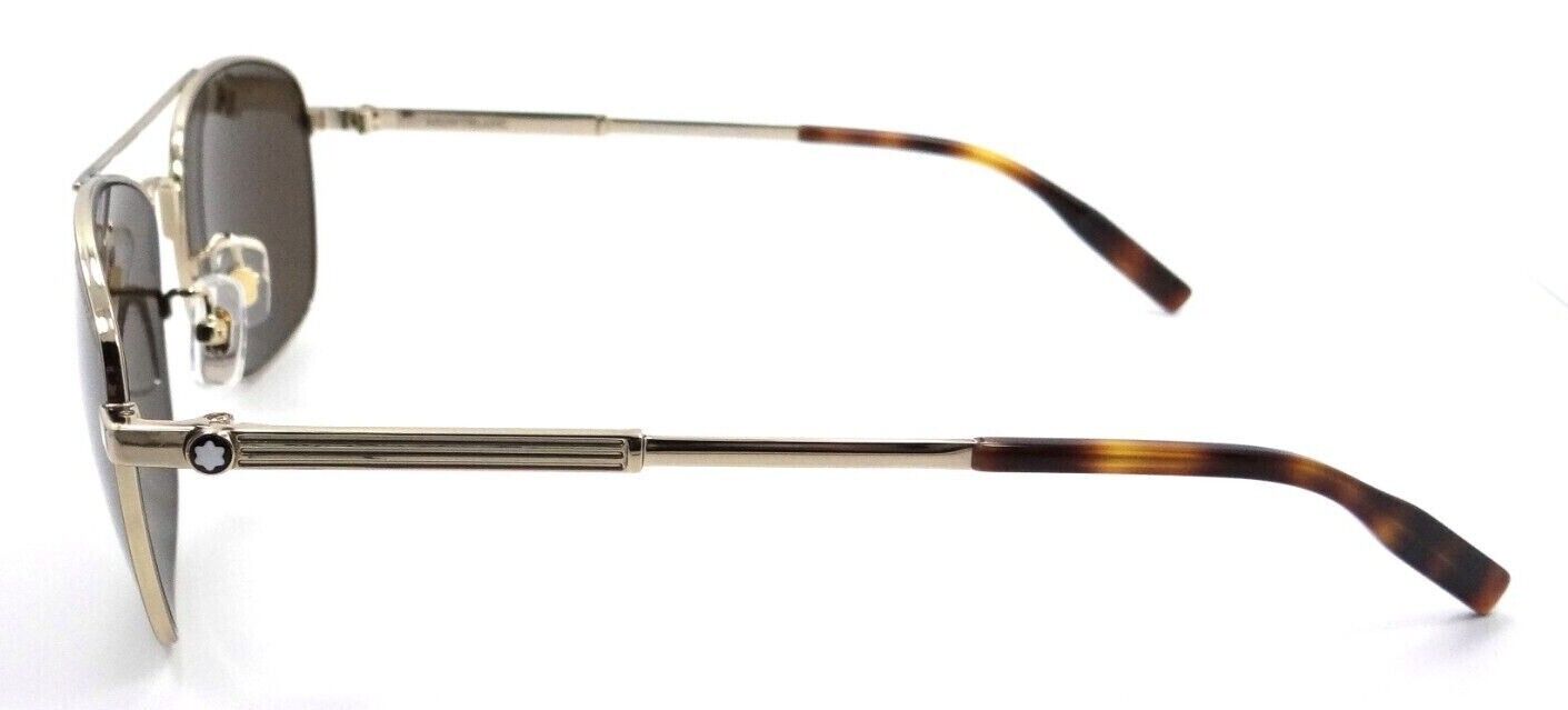 Montblanc Sunglasses MB0026S 008 61-16-150 Gold / Brown Made in Italy-889652229249-classypw.com-3