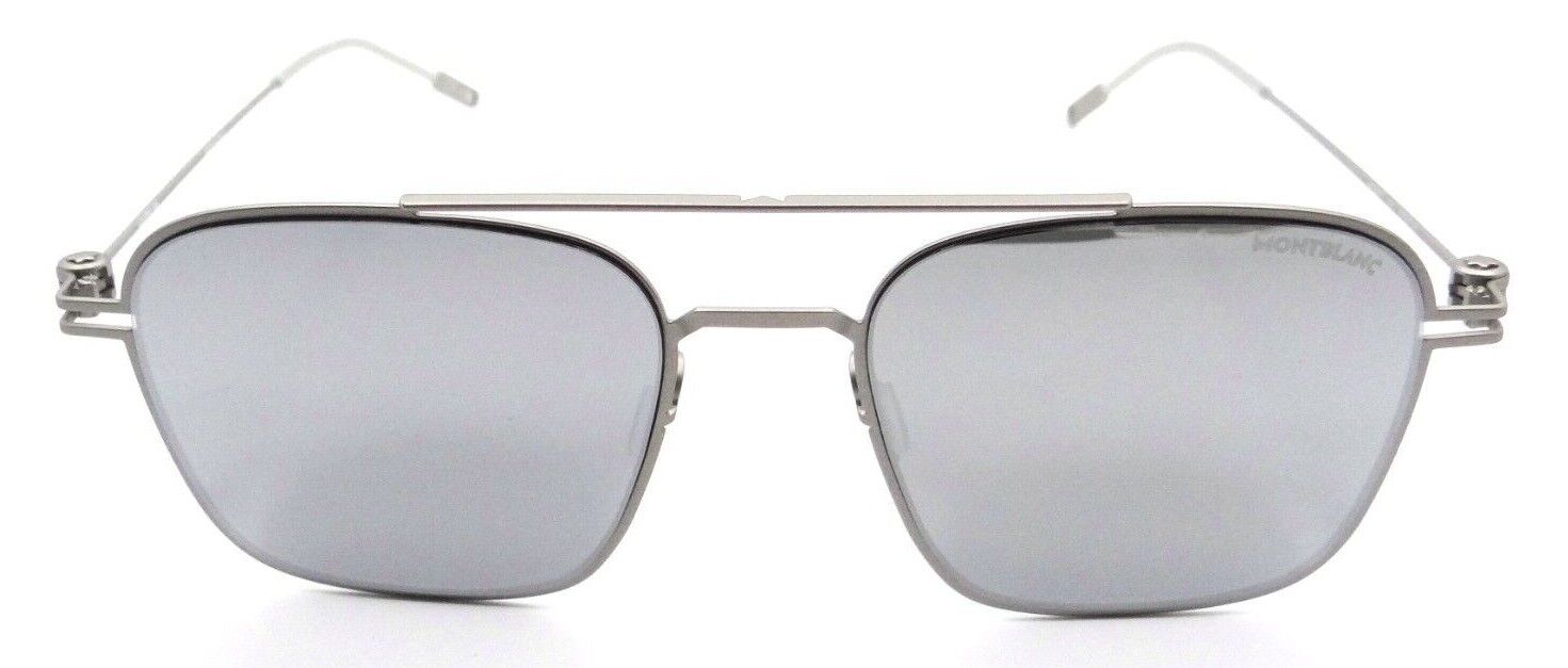 Montblanc Sunglasses MB0050S 005 52-19-145 Silver / Grey Silver Mirror Italy-889652250571-classypw.com-2
