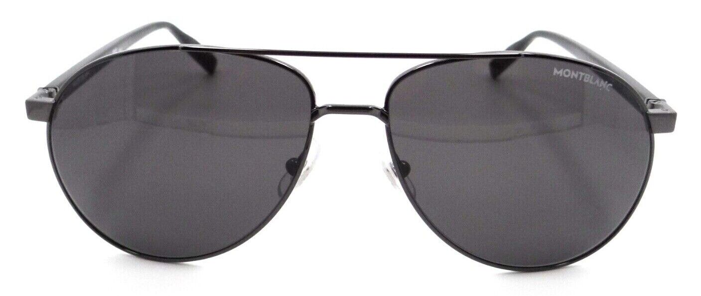Montblanc Sunglasses MB0054S 001 60-15-145 Ruthenium-Black / Grey Made in Italy-889652250090-classypw.com-1