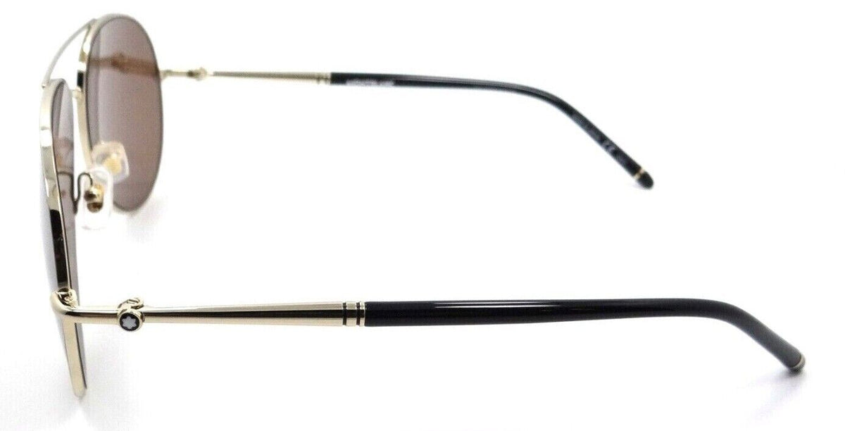 Montblanc Sunglasses MB0068S 001 61-15-145 Gold / Brown Made in Japan-889652250113-classypw.com-3