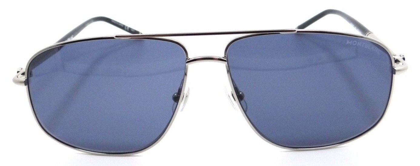 Montblanc Sunglasses MB0069S 005 60-13-145 Silver / Blue Made in Japan-889652249896-classypw.com-2