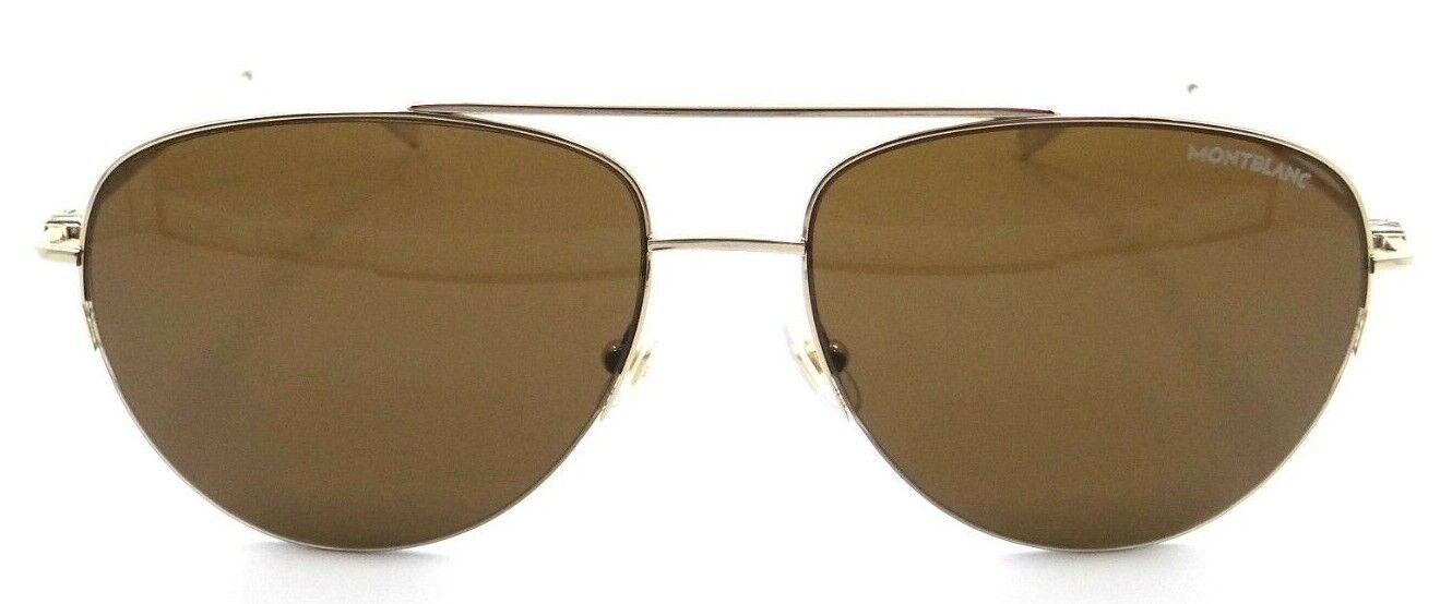 Montblanc Sunglasses MB0074S 003 59-16-145 Gold / Brown Made in Italy-889652249926-classypw.com-2