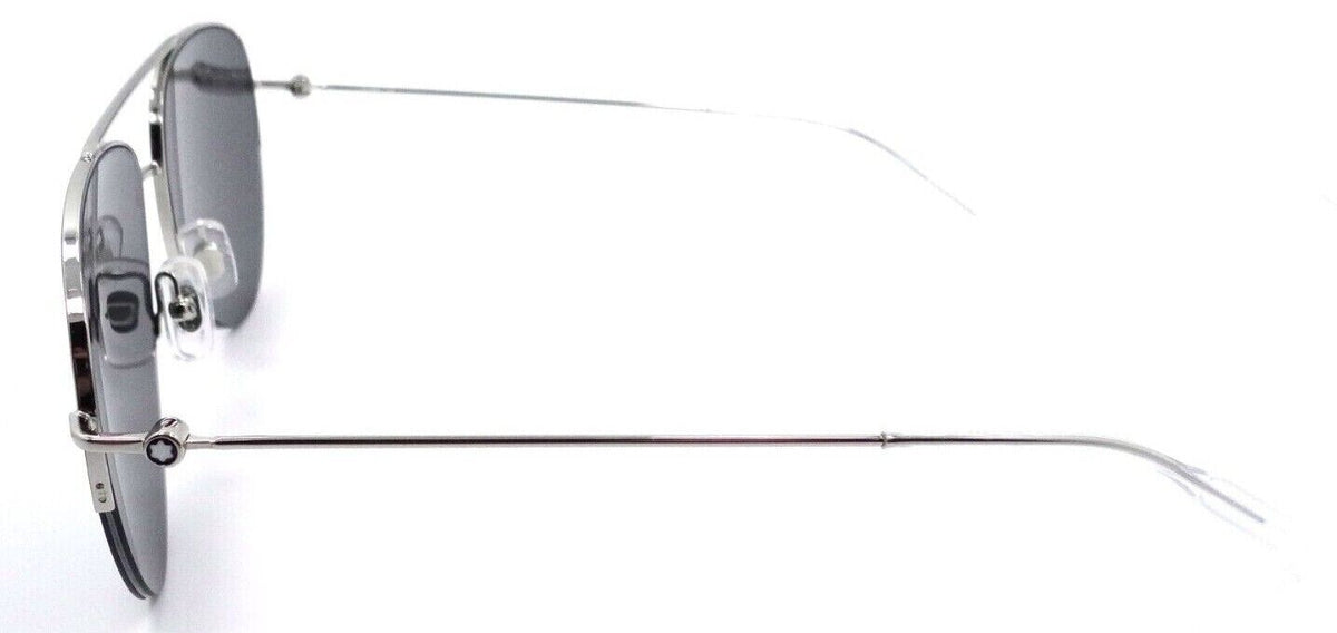 Montblanc Sunglasses MB0074S 006 59-16-145 Silver / Smoke Logo Made in Italy-889652282435-classypw.com-3