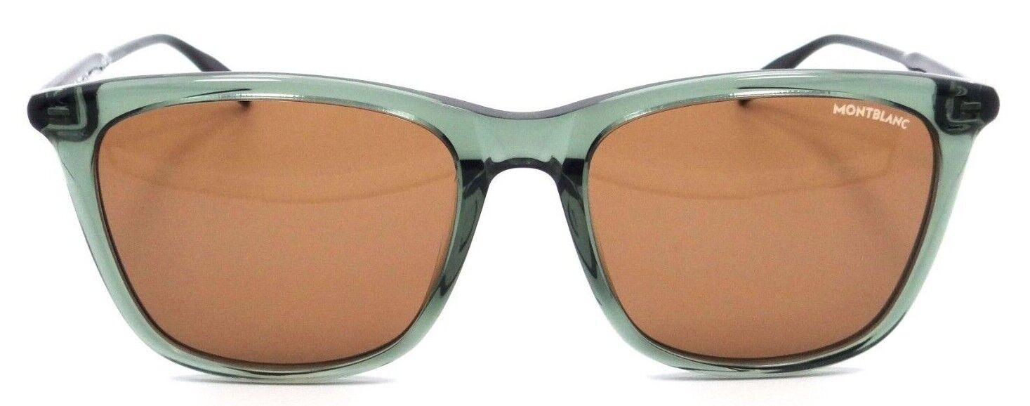 Montblanc Sunglasses MB0080SK 004 56-19-145 Green - Black / Brown Made in Italy-889652253053-classypw.com-2