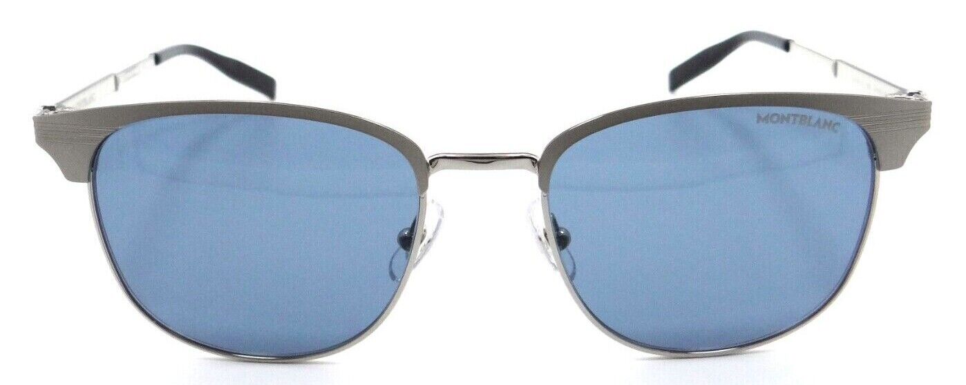 Montblanc Sunglasses MB0092S 009 54-19-145 Silver / Blue Made in Italy-889652283715-classypw.com-2