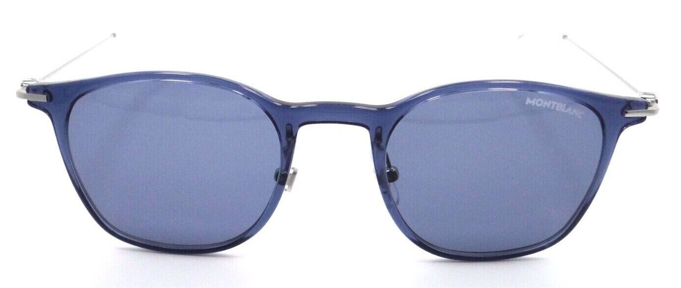 Montblanc Sunglasses MB0098S 004 49-22-145 Blue - Silver / Blue Made in Italy-889652280622-classypw.com-2