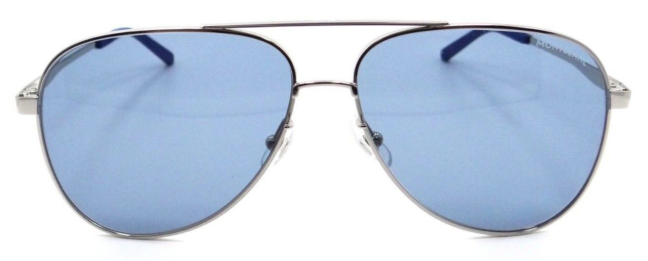 Montblanc Sunglasses MB0103S 003 59-13-145 Silver / Blue Made in Japan-889652280547-classypw.com-1