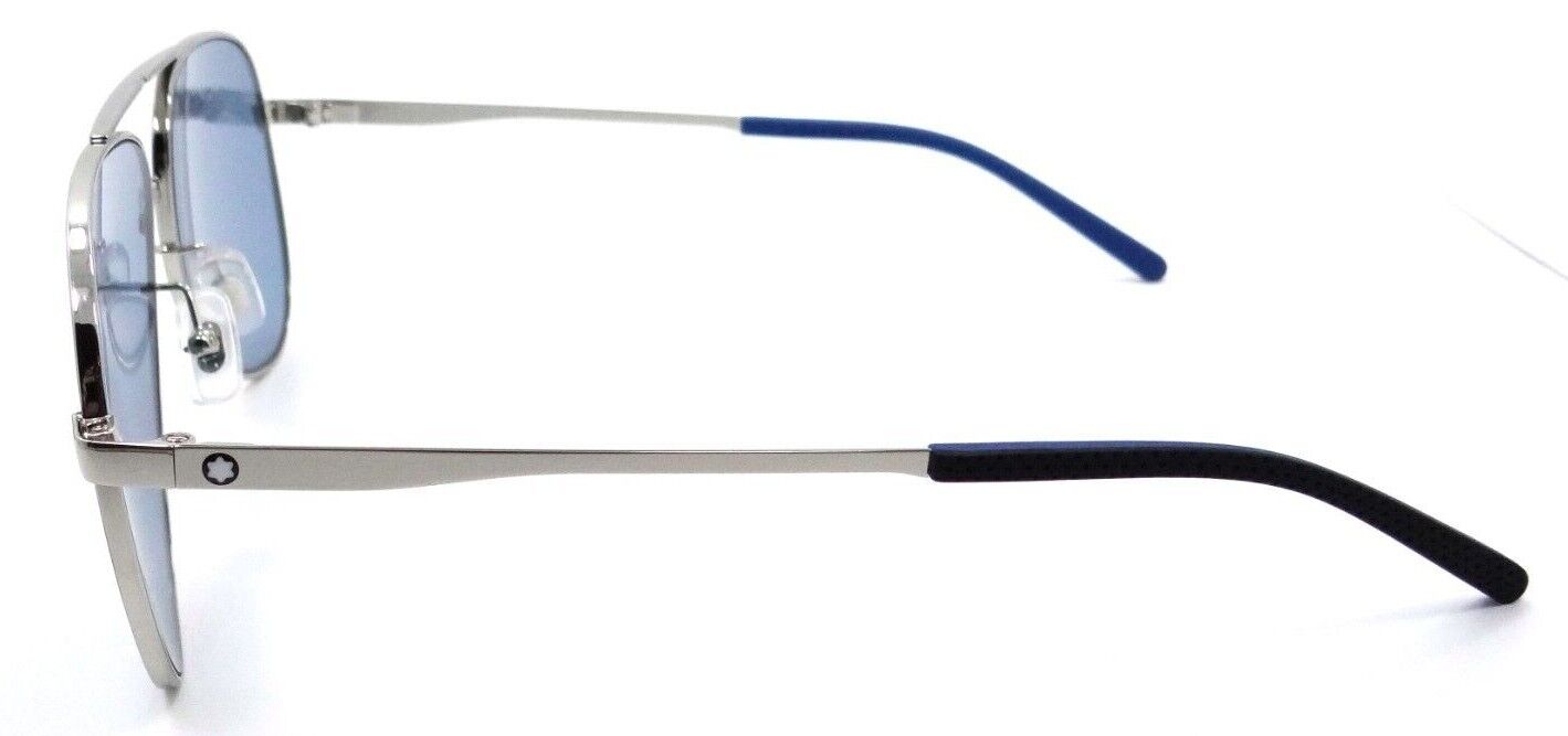 Montblanc Sunglasses MB0103S 003 59-13-145 Silver / Blue Made in Japan-889652280547-classypw.com-3
