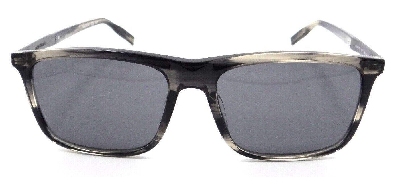 Montblanc Sunglasses MB0116S 004 58-17-150 Grey - Ruthenium / Grey Made in Italy-889652306506-classypw.com-1