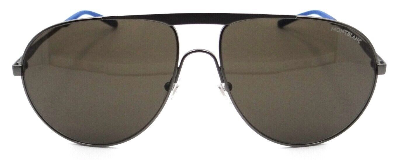 Montblanc Sunglasses MB0119S 002 61-15-145 Ruthenium / Brown Made in Italy-889652305417-classypw.com-1