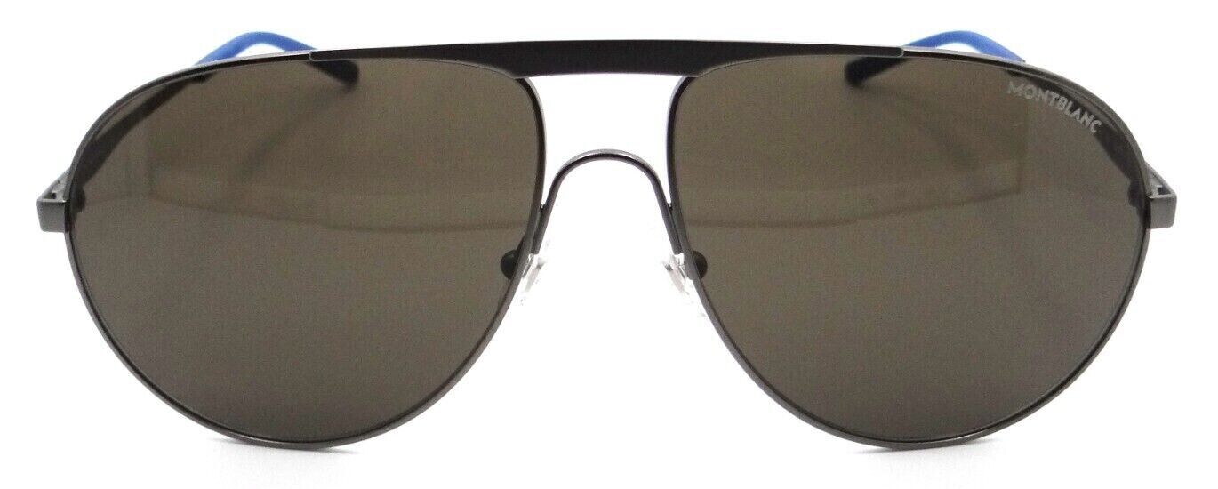 Montblanc Sunglasses MB0119S 002 61-15-145 Ruthenium / Brown Made in Italy-889652305417-classypw.com-2
